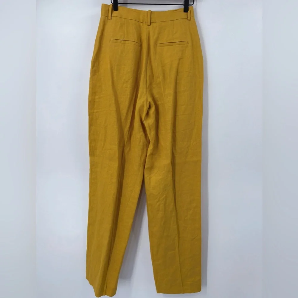 ZARA Women’s Yellow Linen Blazer Pant Set - Picture 11 of 16